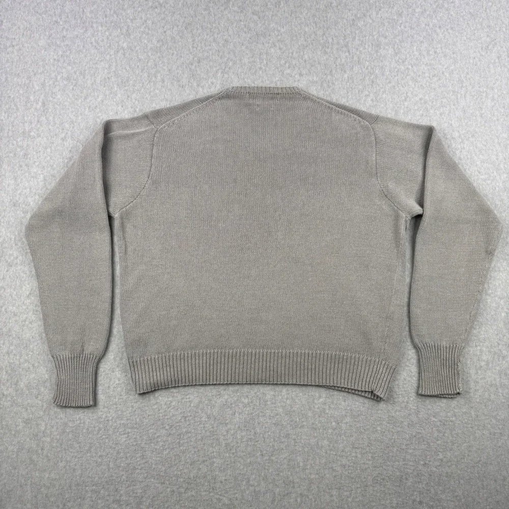 Vintage Polo Ralph Lauren Sweater Mens XL Gray V Neck Linen Blend Knit Pullover